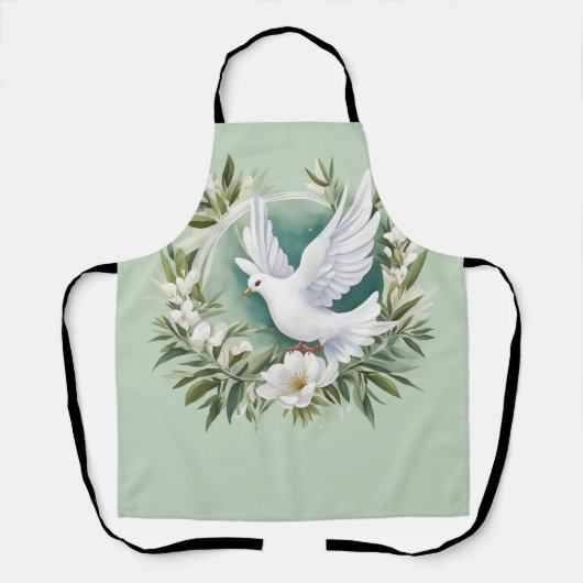 Tablier Belle colombe blanche (Recto)