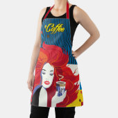 Tablier "Belle Femme de mode avec Café Cup" Pop Art (Insitu)
