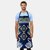 Tablier Belle figure tribale ukrainienne géométrique ethni (Porté)
