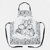Tablier Belle Fleur Monochrome, Oeuvre Graphique (Recto)
