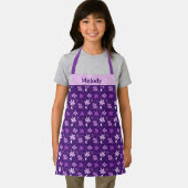 Tablier Belle Flore Violet Fleur Faisée Personnalisée Enfa (Insitu)