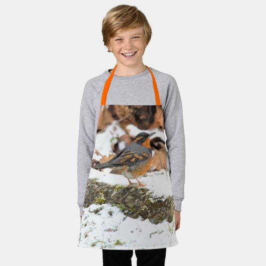 Tablier Belle Grive variée sur le terrain neigeux (Porté)