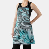 Tablier Belle impression Florale Turquoise Bleue (Insitu)