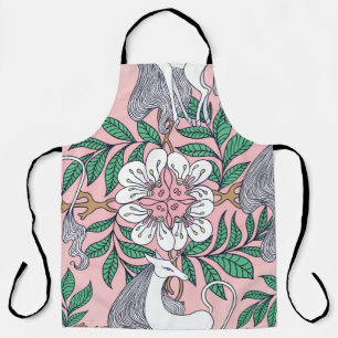 Tablier Belle licorne et circulaire ornement fleuri mer