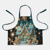 Tablier Belle Maison en pain d'épices Turquoise Décoration (Recto)