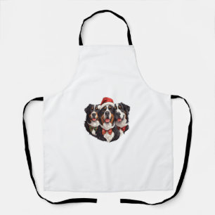 Tablier Belle Noël Bernese Mountain Dogs Santa Hat Hol
