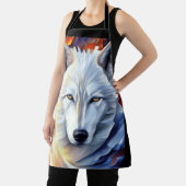 Tablier Belle peinture de loup blanc (Insitu)