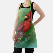 Tablier Belle peinture d'oiseaux du Cardinal rouge du Nord (Insitu)