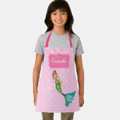 Tablier Belle Sirène rose blanc Pois Motif (Insitu)