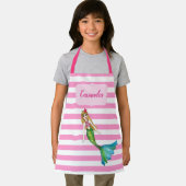 Tablier Belle sirène rose blanc rayures Motif Apron (Insitu)
