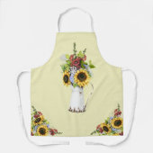 Tablier Belle Tournesol Aquarelle Polka Jaune Point (Recto)