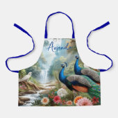 Tablier Belles filles paons artisanat  (Recto)