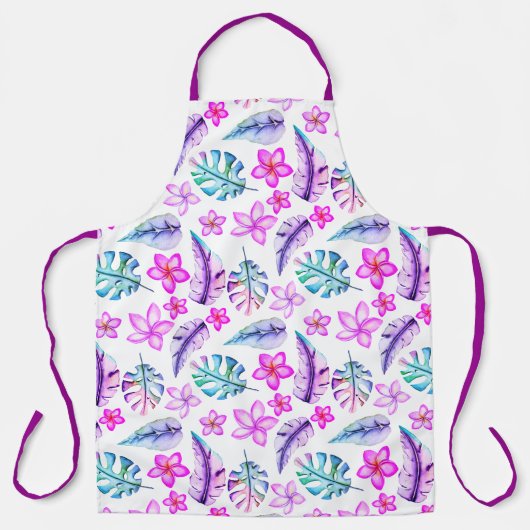 Tablier Belles Fleurs Et Feuilles Pastel (Recto)