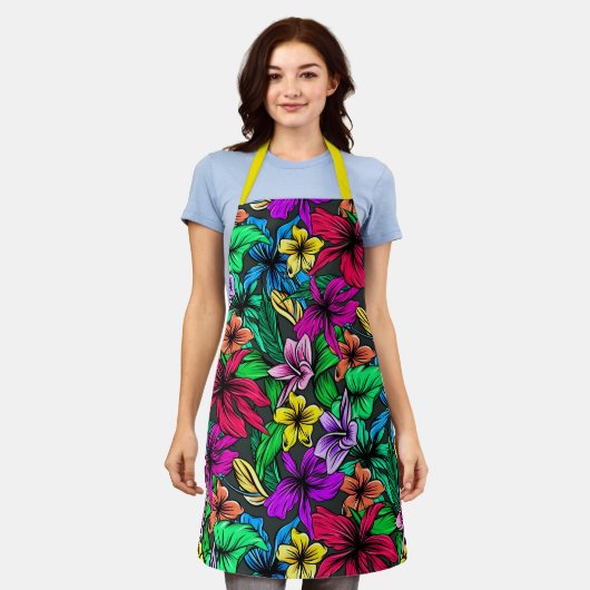 Tablier Belles fleurs tropicales (Porté)