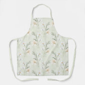 Tablier Belles fleurs tropicales blanches menthe (Recto)
