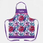 Tablier Belles pivoines rouges et roses (Recto)