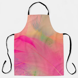 Tablier Belles plumes abstraites violettes et bleues sur l