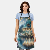 Tablier Belvédère du jardin enchanté, reflet du crépuscule (Porté)