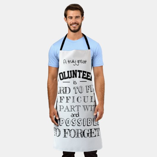 Tablier Bénévole Appréciation Merci Cadeau blanc (Porté)