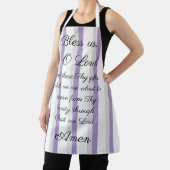 Tablier Bénis-nous O Lord Lavender Grey Apron (Insitu)