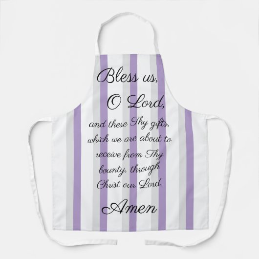 Tablier Bénis-nous O Lord Lavender Grey Apron (Recto)