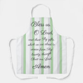 Tablier Bénissez-nous O Lord Green Grey Apron (Recto)