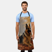 Tablier Berger allemand en automne Feuilles automne Inspir (Porté)
