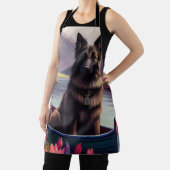 Tablier Berger belge sur une pagaie : une aventure Pittore (Insitu)