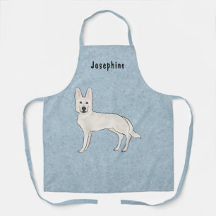 Tablier Berger Blanc Suisse Blanc GSD Chien Mignon Avec No