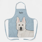 Tablier Berger suisse blanc GSD mignon Chien tête bleu (Recto)