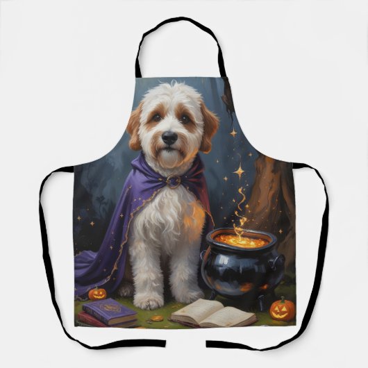Tablier Bernedoodle Chien Whimsical Halloween Peinture (Recto)