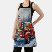 Tablier Bernedoodle Christmas Red Truck Holiday (Insitu)