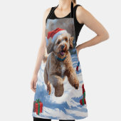 Tablier Bernedoodle Noël Festival scène de neige (Insitu)