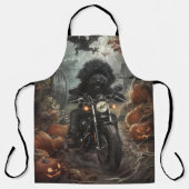 Tablier Bernedoodle Riding Moto Halloween effrayant (Recto)