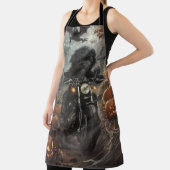 Tablier Bernedoodle Riding Moto Halloween effrayant (Insitu)