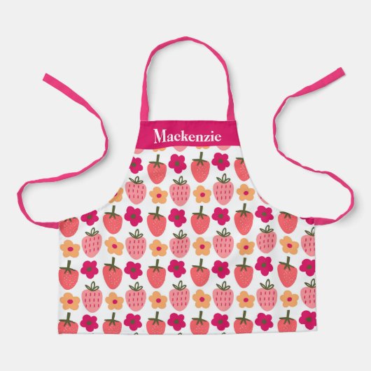 Tablier Berries et fleurs personnalisées Sweet Kids (Recto)