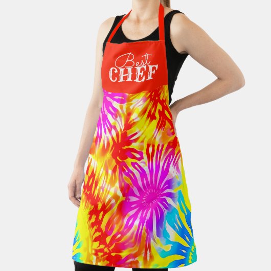 TABLIER BEST CHEF FLAMMABLE DESIGN CRAVATE-DYE (Insitu)