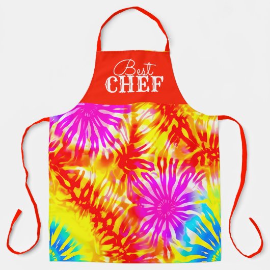 TABLIER BEST CHEF FLAMMABLE DESIGN CRAVATE-DYE (Recto)