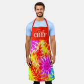 TABLIER BEST CHEF FLAMMABLE DESIGN CRAVATE-DYE (Porté)