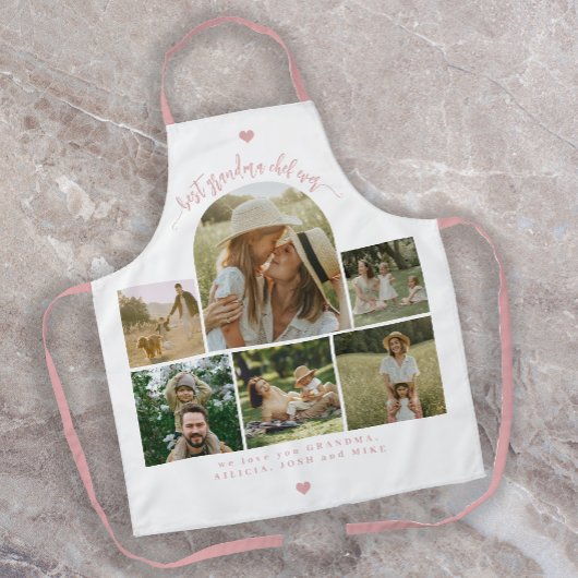 Tablier Best grandma chef ever custom photo collage