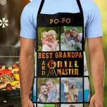 Tablier BEST GRANDPA et GRILL MASTER 16 Photo Collage<br><div class="desc">Créez un tablier de grillage photo personnalisé pour un grand-père barbecue ou griller en utilisant ce modèle de collage photo avec 16 photos et personnalisé avec son nom ou son surnom, le titre suggéré BEST GRANDPA et GRILL MASTER dans un feu et flamme la typographie design contre une couleur noire...</div>