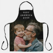 Tablier Best Grandpa Ever Full Photo Black Personalized  (Recto)