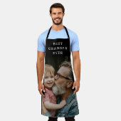 Tablier Best Grandpa Ever Full Photo Black Personalized  (Porté)