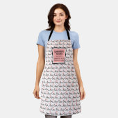 Tablier Best Love Gift Apron Pink Black Hearts Love Letter (Porté)