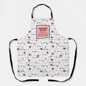 Tablier Best Love Gift Apron Pink Black Hearts Love Letter (Recto)
