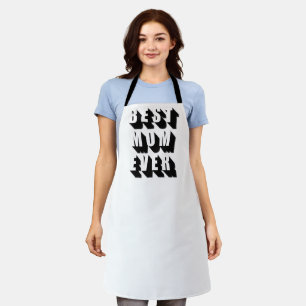 Tablier Best Mom Ever noir blanc typographie audacieuse si