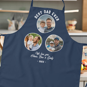 Tablier Best Papa Ever 3 Photos Père`s Day Keepsaké
