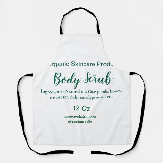 Tablier Beurre de corps bio vert nature ajouter le nom dan (Recto)