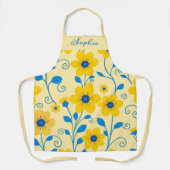 Tablier Beurre jaune et bleu floral (Recto)