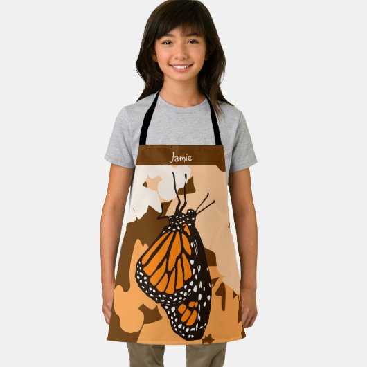 Tablier Beurre-papillon de Monarque orange stylisé mignon (Insitu)